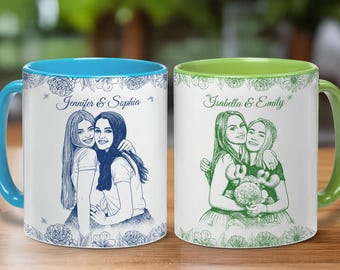 Personalized Bestie Photo Mug: Custom Best Friend Mug, Soul Sister Gift, Birthday Coffee Cup for Friends 2025, Valentine Gift