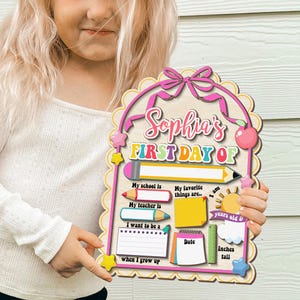 Customized First And Last Day School Sign, Kindergarten 1st Day of School Sign, First Day School Wooden School Board, Back to School Sign