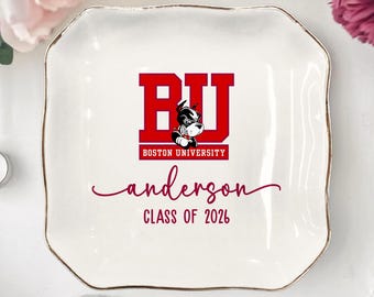 Personalized University Graduation Jewelry Dish, Custom College Logo Ring Dish, Graduate Name Class of 2026 Gift, Senior Keepsake for Her