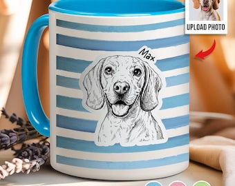 Custom Pet Portrait Mug, Personalized Dog Mug, Pet Memorial Gift, Dog Mom Gift, Custom Photo Mug, Custom Cat Mug