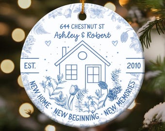 Personalized New Home Ornament, New Beginning, Housewarming Gift
