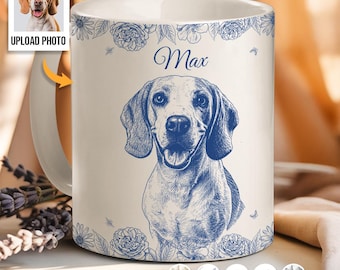 Custom Pet Portrait Mug, Personalized Dog Mug, Pet Memorial Gift, Dog Mom Gift, Custom Photo Mug, Custom Cat Mug, 11oz 15 oz