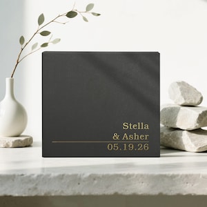 Elegant Wedding Guestbook with Gold Lettering | Personalized Photo Guestbook for Instax Photos | Instax Wedding Book | Photo Booth Album