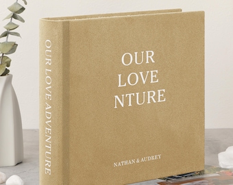 Custom 4x6 Linen Photo Album, Personalized Family Memory Book