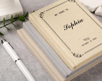 Personalized Wedding Vow Book – Handmade Keepsake Album, Elegant Gift