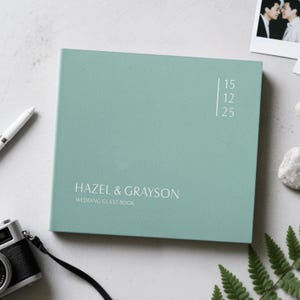 Personalized Photo Guest Book, Wedding Guest book as Album With White Lettering,  Instax Wedding Book, Photo Booth Album