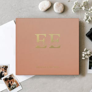 Personalized Wedding Album with Silver Foil Lettering | Instax Photo Guest Book | Photo Booth Memory Book