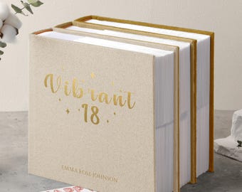 Personalized Linen Photo Album | Custom Family Keepsake, 4x6 Slip-In
