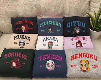 Embroidered Flame Hero Shirt, Mist Swordsman Anime Top, Vintage Style Crewneck, Manga-Inspired Gift, Hero Duo Collector Tee ESH1000-1007