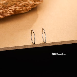 22G Super Thin Surgical Steel Nose Clicker, Minimalist Hinged Nose Hoop, Lightweight, Subtle & Comfortable for Everyday Wear 2PCS Value Set