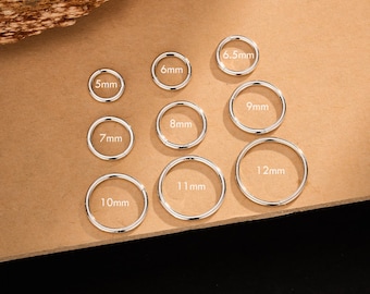 Pendiente de clic/anillo nasal de plata de ley 925 (16/18/20 g), 6-12 mm, fosa nasal, hélice, daith, caracola y lóbulo