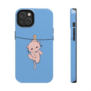 Cute Cat Phone Case: Playful Pet Lover Accessory, Unique Gift, Fun Cat Design, Blue Cat Case for Dog and Cat Owners, Birthday Present