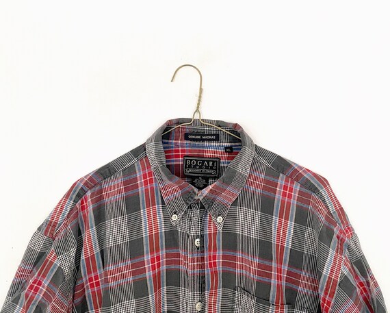 mens button down short sleeve - blue red gray whi… - image 3