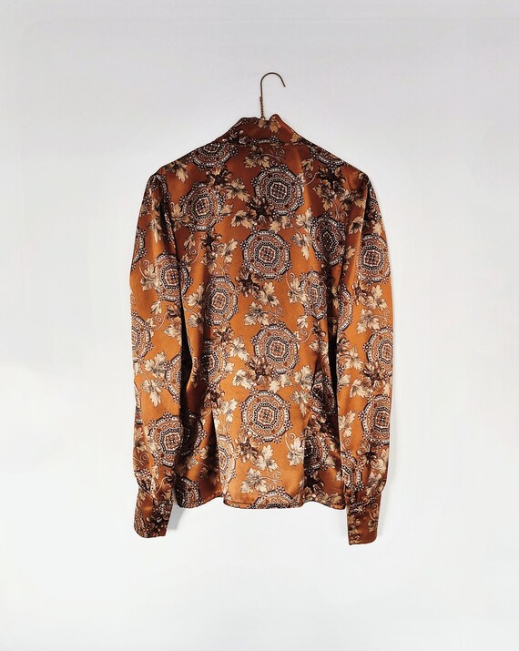 jaeger 70s vintage button up blouse - long sleeve… - image 3