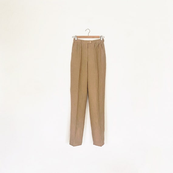 high waist straight trouser pant - long linen min… - image 1