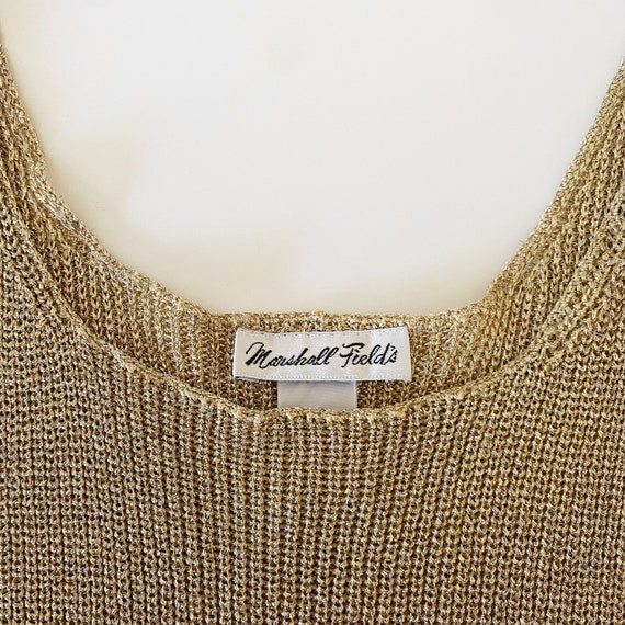 gold knit 90s minimalist sleeveless sweater blous… - image 6