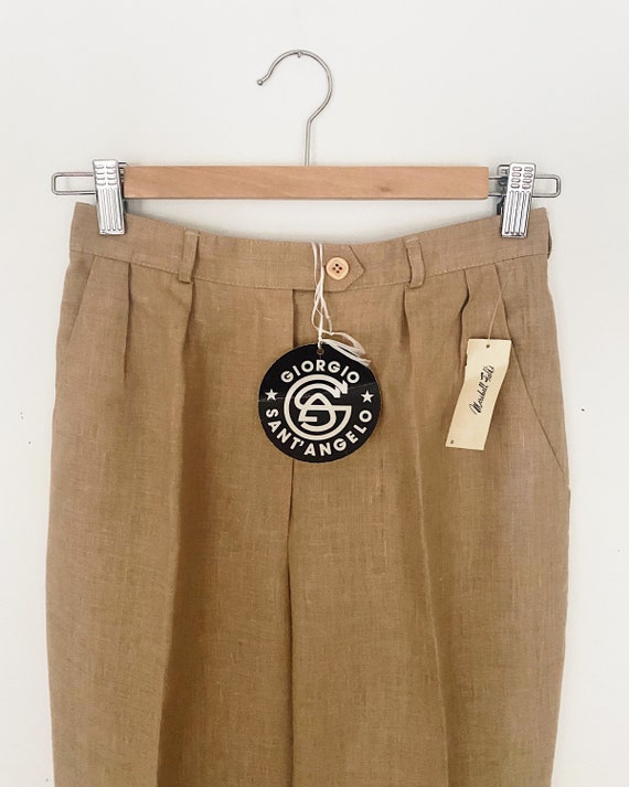 high waist straight trouser pant - long linen min… - image 3