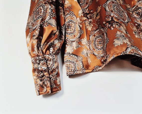 jaeger 70s vintage button up blouse - long sleeve… - image 8