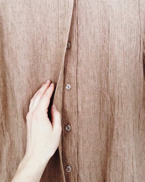 asiatica fifi white 90s vtg silk linen blouse - m… - image 3