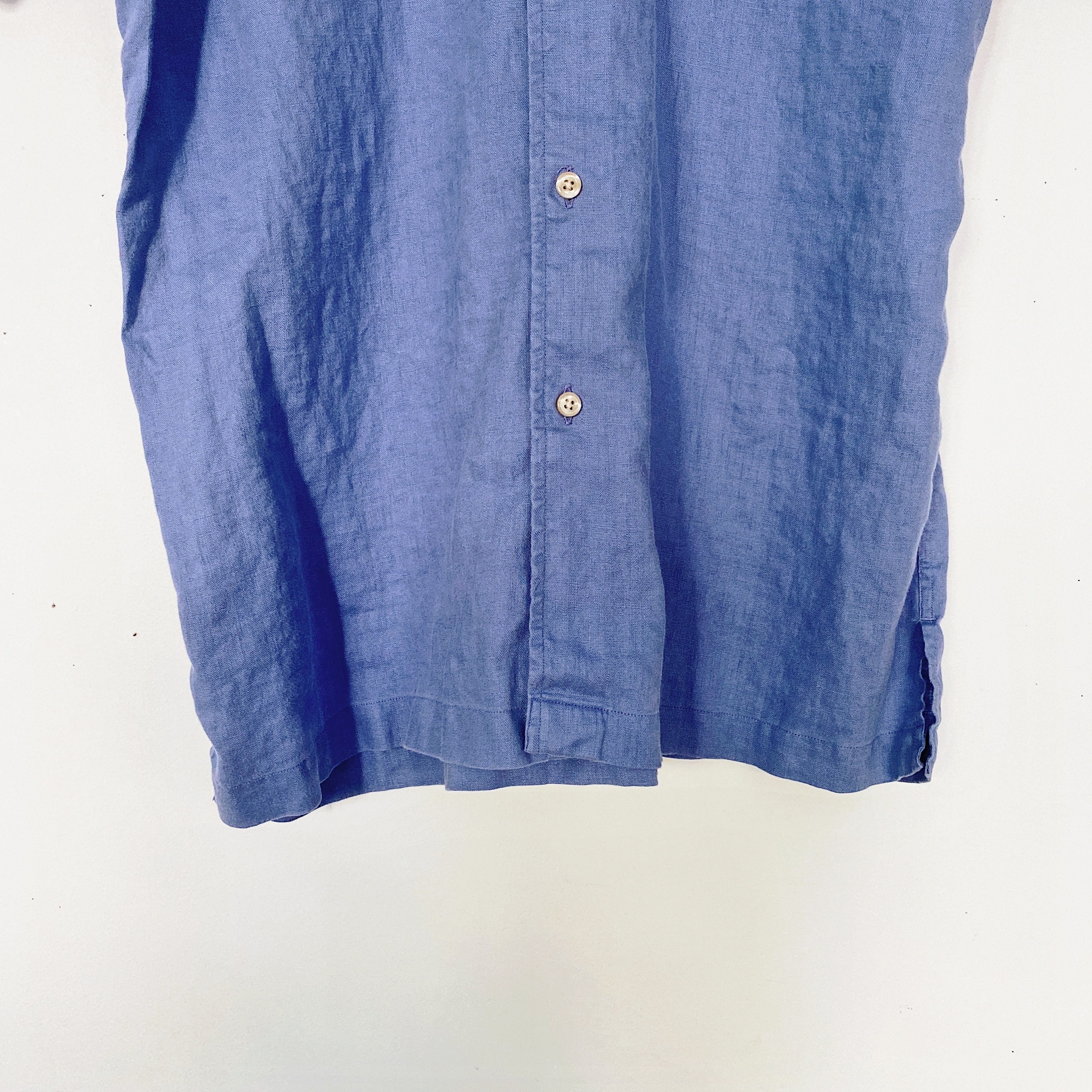 Lands End Mens Button Down Blue Periwinkle Linen Shirt - Etsy UK