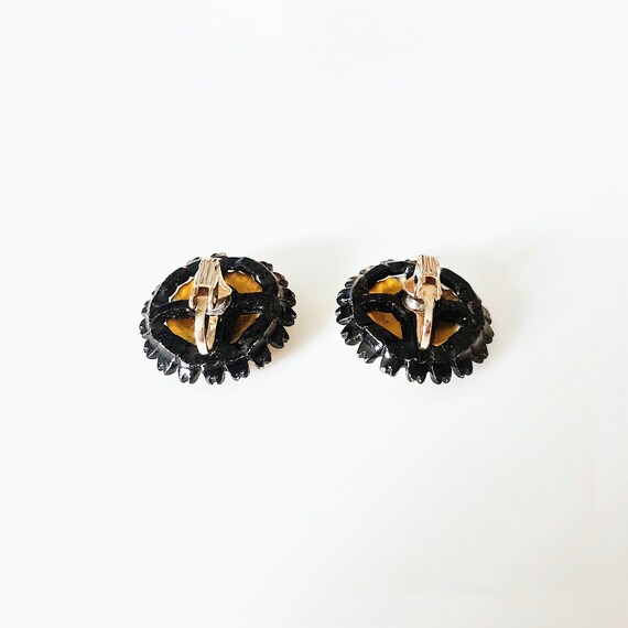 antique floral earrings - vintage 70s flower bloo… - image 2