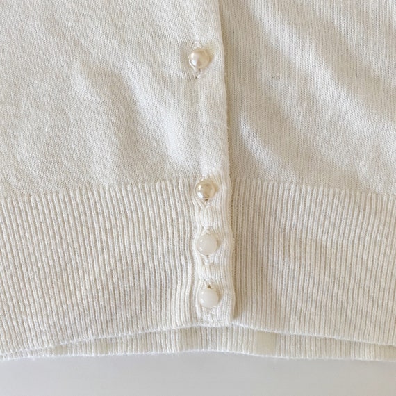 50s beaded monrose sweater cardigan - ivory white… - image 9