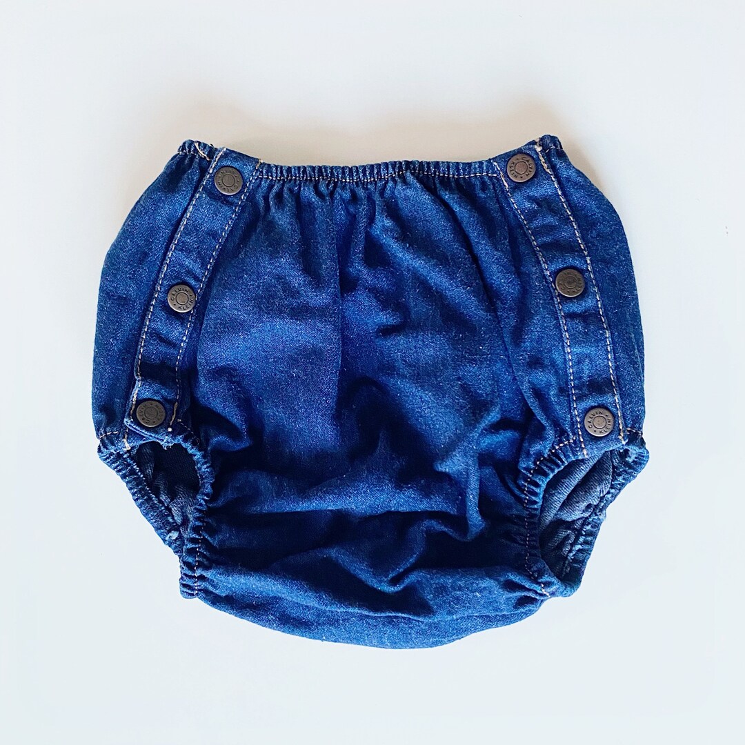 90s Calvin Klein Baby Bloomers Blue Jean Denim Toddler Snap Etsy