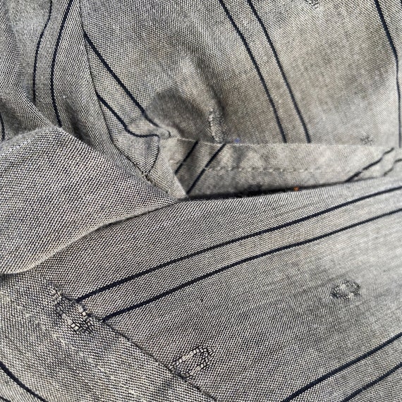 mens button down - black gray taupe stripe cotton… - image 8