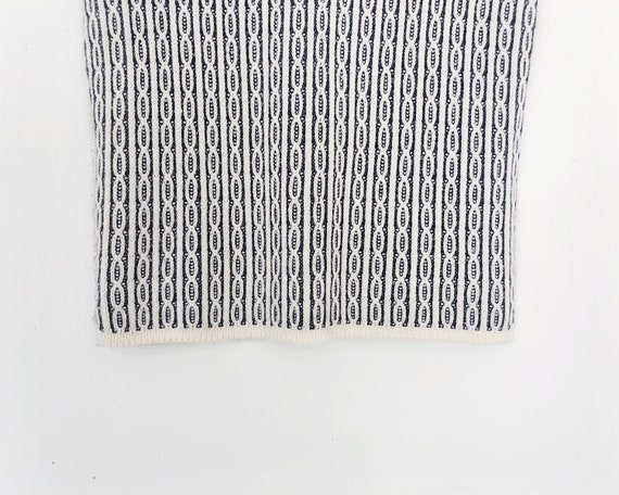60s navy white knit sweater vest shirt - unique s… - image 5