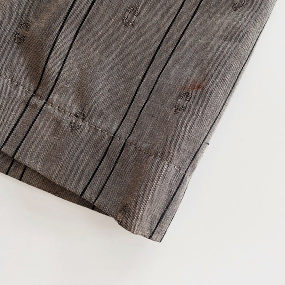 mens button down - black gray taupe stripe cotton… - image 9
