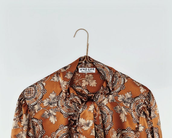 jaeger 70s vintage button up blouse - long sleeve… - image 5
