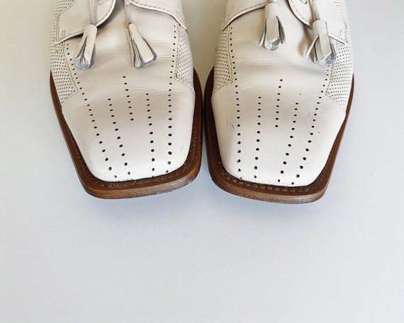 oxford leather tassel • vintage 90s giorgio brutini men cream dress shoe Oxford Leather Tassel Size 8 - Vintage 90s Giorgio Brutini  main image 2