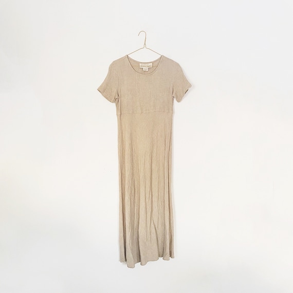 90s neutral maxi sundress - vtg minimalist countr… - image 1