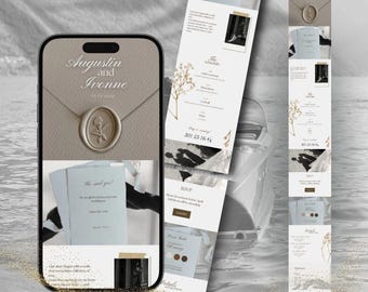 Animated Wedding Video Invitation, Editable Canva Template (Digital Download)