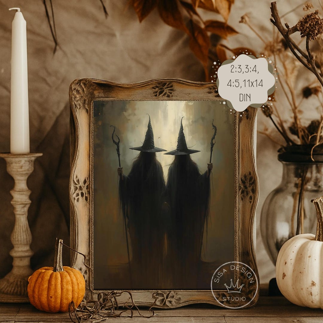 Halloween Witch Poster | Printable Wall Art Digital Download | Spooky ...