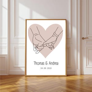 Digital family poster | Personalized poster | Personalized wedding gift | Couple wall art | Couple line art poster | Anniversary
