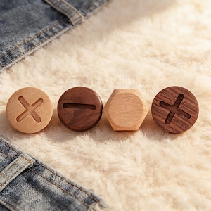 Natural Beech Walnut Screw Cabinet Pulls, Nordic Minimalist Drawer Knobs for Kitchen, Wardrobe & Home Renovation