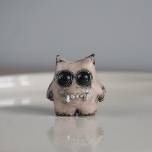 Tiny monster creature polymer clay figurine creepy happy cute handmade vampire sculpture