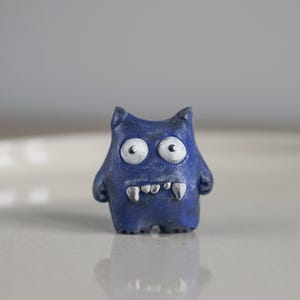 Tiny monster creature polymer clay figurine creepy happy cute handmade sculpture vampire