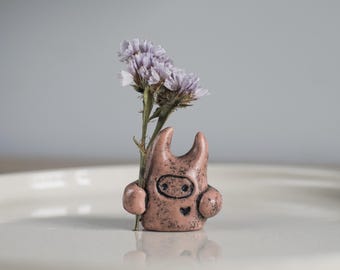 Polymer clay figurine &quot;Golewiz&quot; cute character flower love wizard handmade sculpture