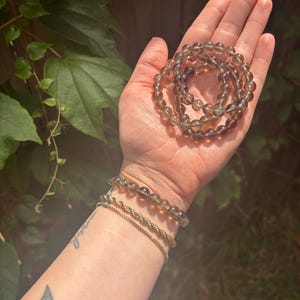 Pulsera de cuarzo ahumado, cuentas de cuarzo ahumado de 8 mm, joyería de cuarzo ahumado, regalo para él, pulsera protectora, pulsera curativa, joyería de piedra