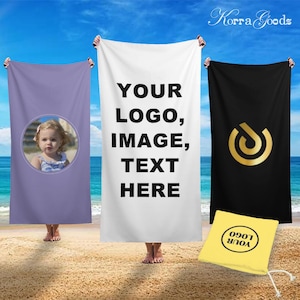 Custom Logo Beach Towel,Pool Towel Gift Appreciation,Towel Gifts for Coworker,Your Logo Here,Towel With Your Logo,Company Logo,team gift