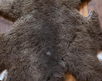 Wool Sheep Skin, Unique #2, Shepherd's Cross - 31" by 19"