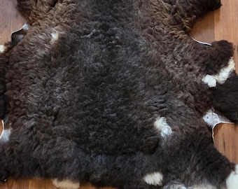 Wool Sheep Skin, Unique #3, Shepherd's Cross - 34" by 26"