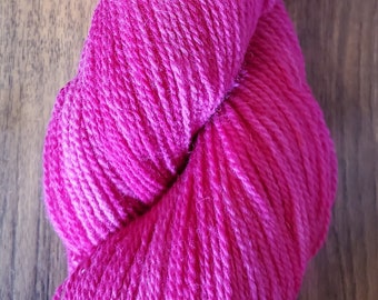Yarn- 100% Wool- 2 ply Sport Weight- 200 Yards- Bright Pink