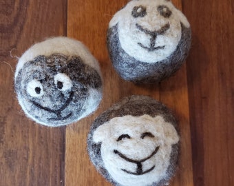 Natural Wool Decorative Dryer Ball - 100% Wool is Earth friendly and chemical free - One Dryer Ball