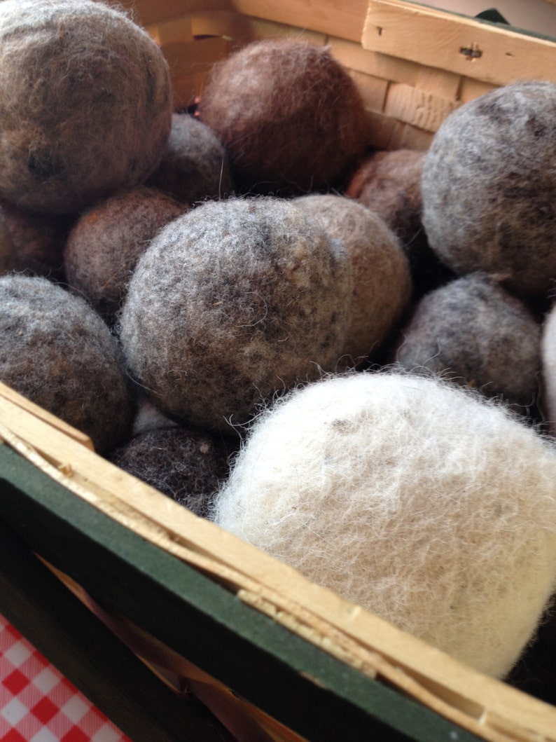 SALE Package Deal 3 Natural Wool Dryer Balls 100% Wool is Earth friendly and chemical free image 3