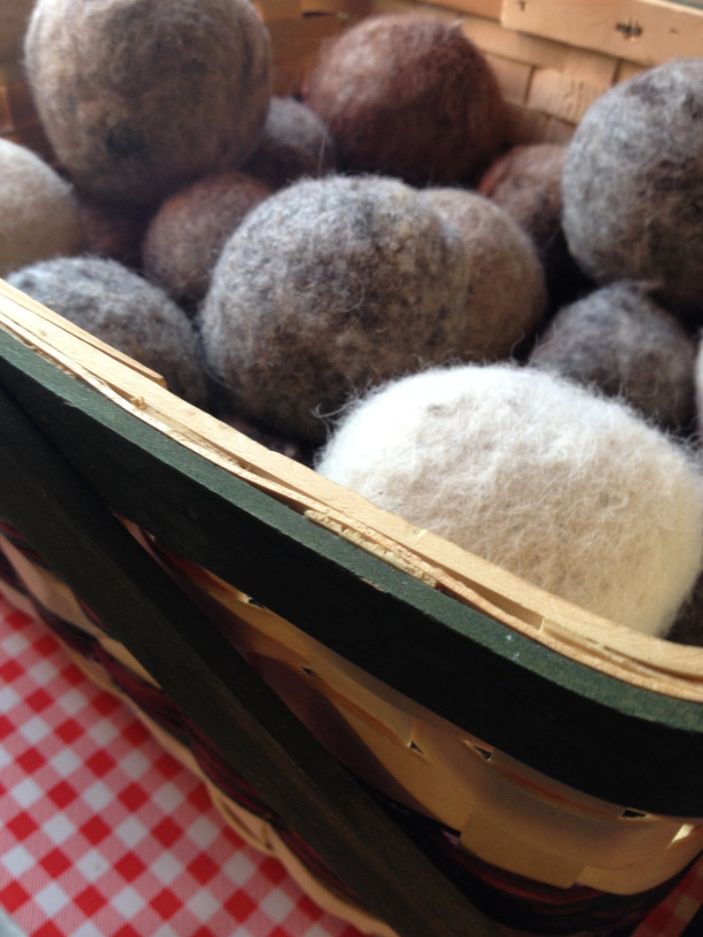 SALE Package Deal 3 Natural Wool Dryer Balls 100% Wool is Earth friendly and chemical free image 2