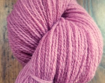 Yarn- 100% Wool- 2 ply Fingering- 375 Yards- Raspberry