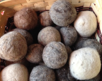 Natural Wool Dryer Balls - Chemical-Free, Static Reduction, Set of 3
